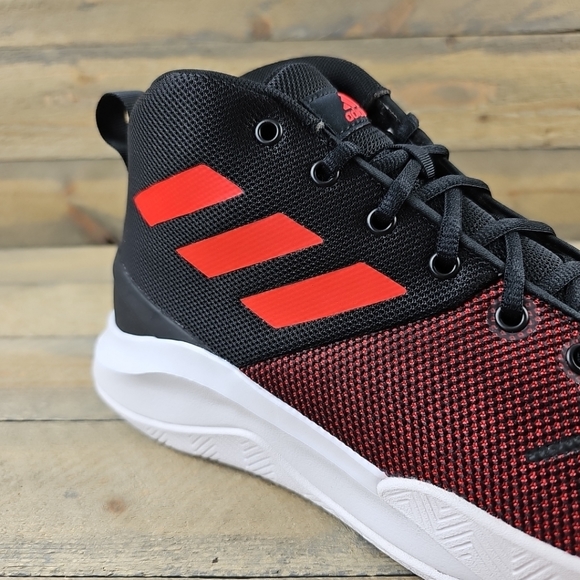 adidas Own The Game Men's Basketball Shoes Black Vivid Red White - Picture 9 of 12